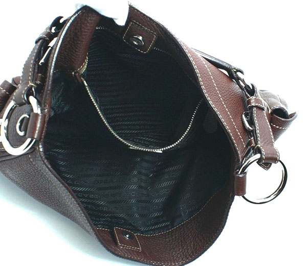 Prada Side Pocket Shoulder Bag Brown