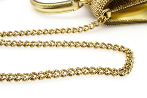 Dolce & Gabbana devotion bag in gold rhinestone and chain
