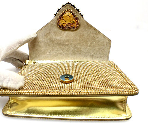 Dolce & Gabbana devotion bag in gold rhinestone and chain