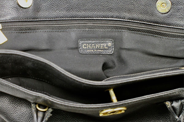 Chanel Black Caviar Leather Executive Tote Handbag