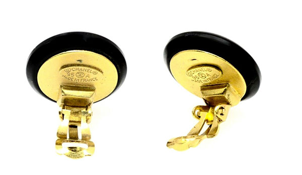 Chanel CC Logos Button Motif Earrings
