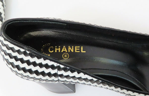 Chanel Leather Woven Pumps Vintage