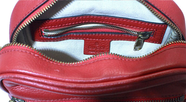 GUCCI Print Leather Shoulder Bag