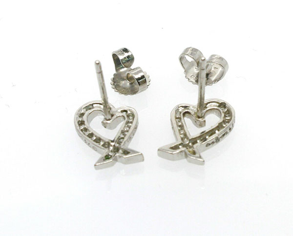 Tiffany Co Platinum Diamond Loving Heart Earrings