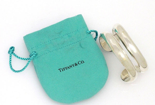 Tiffany Elsa Peretti Silver Double Cuff Bangle Bracelet