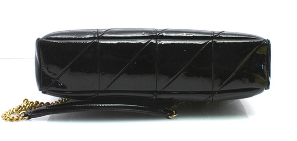 Saint Laurent Jamie Quilted Black Patent Leather Shoulder Bag