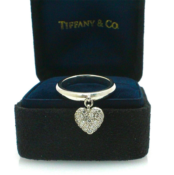 Tiffany Co Pave Set Diamond Heart Cluster Ring